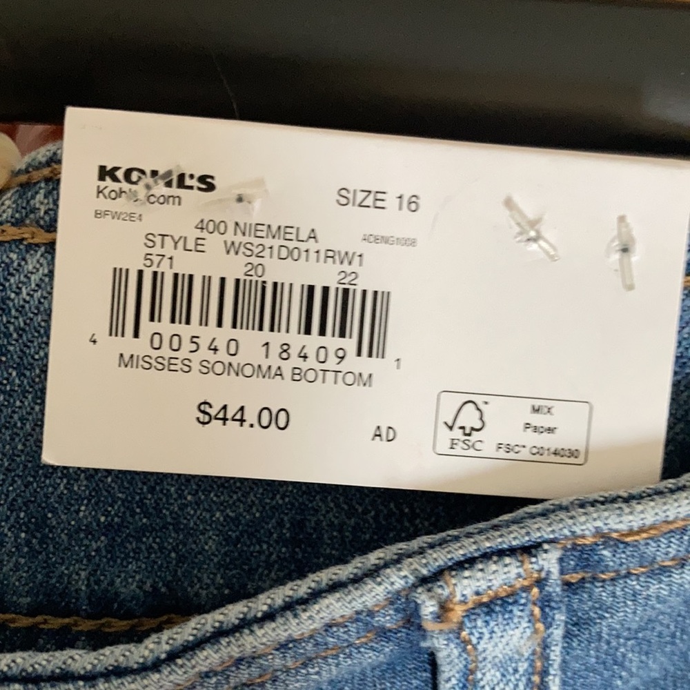 Sonoma relaxed pleated front jean high rise straight leg opening casual retro 16 - Picture 16 of 17